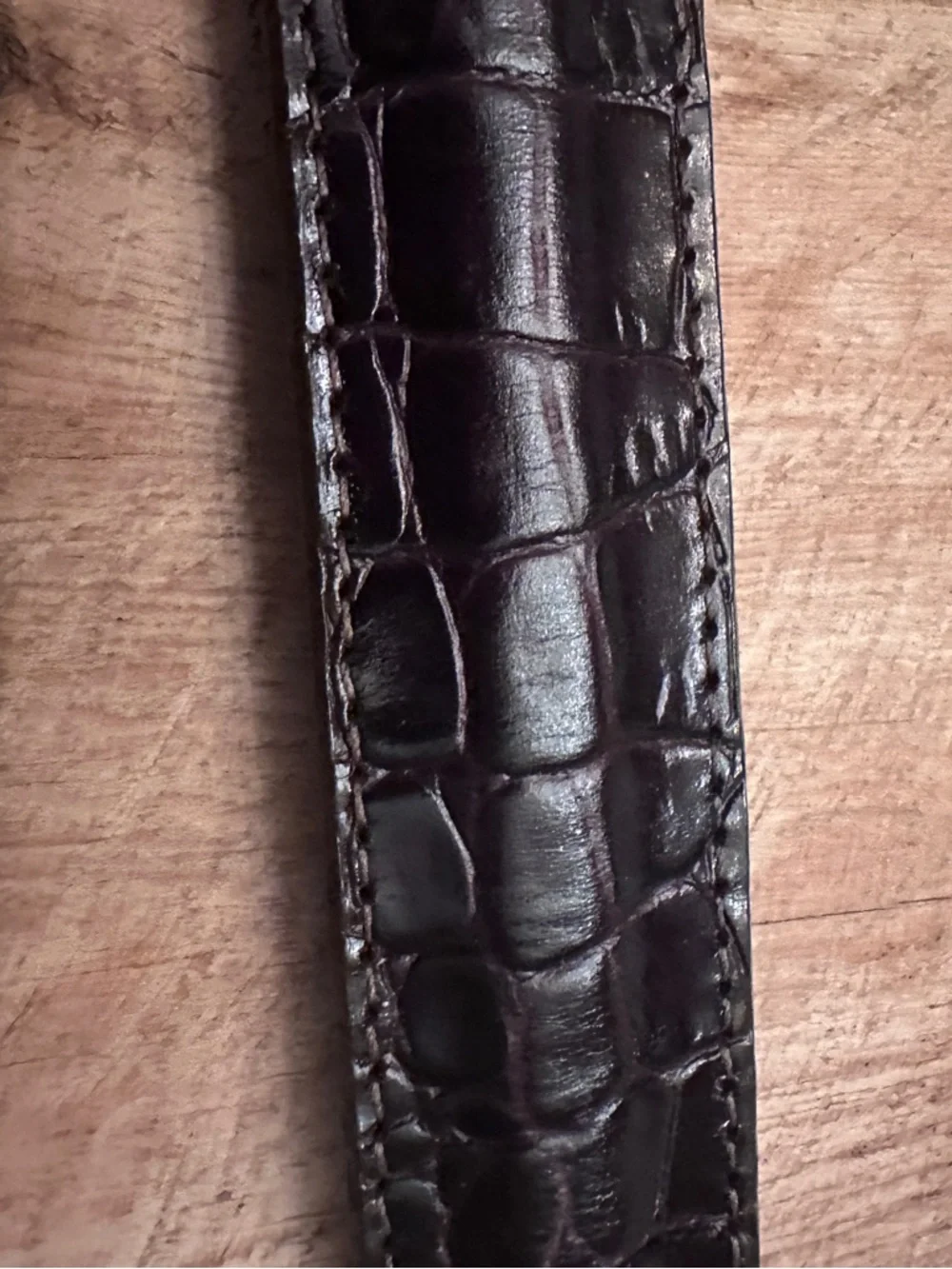 Brighton Dark Brown Croc-Embossed Leather Belt Silver Golf Charms size M/L 32